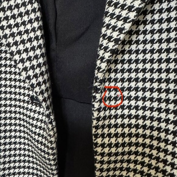 White House Black Market White and Black Houndstooth Blazer Jacket Size 8P - Picture 12 of 12